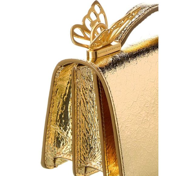 Sophia Webster Mariposa Mini Leather Shoulder Bag, Gold - Picture 3 of 4